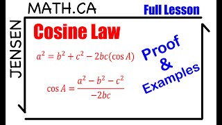 Cosine Law  grade 10 math  jensenmathca [upl. by Dlarrej]