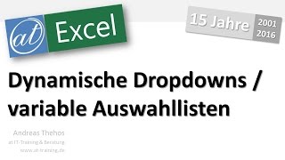 Excel  Dynamische Dropdownliste erzeugen  Auswahlliste [upl. by Darci]