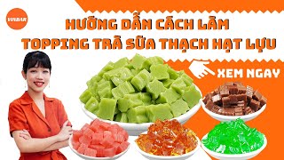 Hướng Dẫn Cách Làm Topping Trà Sữa Thạch Hạt Lựu  Vinbar [upl. by Lacee]