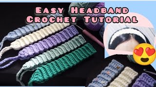 Easy Headband Crochet Tutorial  Eighteen Crafts crochet forbeginners [upl. by Andy]