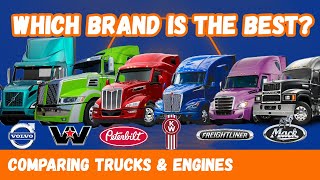 Comparing Semi Trucks amp Engine Brands  Freightliner Kenworth Volvo Western Star MACK [upl. by Arbma]