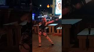 Fire Girl in London 🔥🇬🇧 fire firefighter firegirl fireworks performance dance girl girlpower [upl. by Asir140]