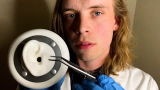 ASMR DEEP Ear Cleaning Exam with Tweezers close whispering sensitive ear to ear doctor roleplay [upl. by Arbua]