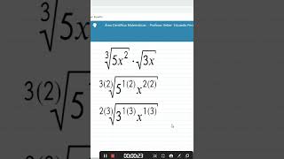 Multiplicación de radicales con índices diferentes shorts matemática [upl. by Leontyne7]