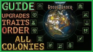 WH40K Rogue Trader  Colony Guide  All Colonies Upgrades and Traits in Order  Full Showcase [upl. by Mercorr889]