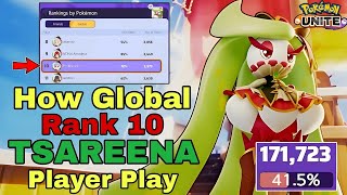 170K Damage  How Global Rank 10 TSAREENA Player Play Triple Axel TSAREENA  Pokemon Unite [upl. by Ferde226]