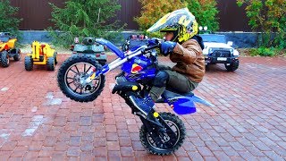 Baby Biker 4YearOld ride on Pocket Bike and Cross Bike Stunts Drifts amp wheelies [upl. by Yelha]