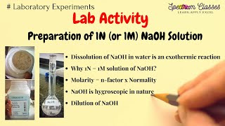 Preparation of 1N or 1M NaOH Solution  Calculations  Dilution of NaOH [upl. by Herv353]