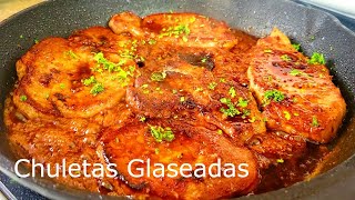 Chuletas Glaseadas  Receta fácil y rápida  Glazed Pork Chops [upl. by Rich]