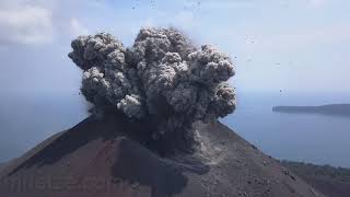 Krakatau volcano  spectacular explosions at day and night [upl. by Anole]