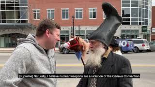 Vermin Supreme on nuclear weapons February 2020 [upl. by Mundford617]