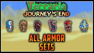 All Armor Sets in Terraria Journeys End Outdated [upl. by Imotih]