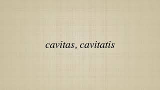 cavitas cavitatis [upl. by Forland]