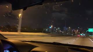 Night Drive through Downtown Tampa FL to Tampa International Airport TPA on I4 WI275 S 52024 [upl. by Dorkas]