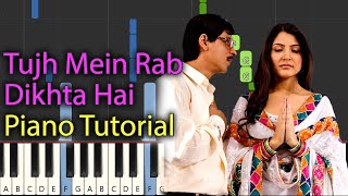 Tujh Mein Rab Dikhta Hai Piano Tutorial Notes amp MIDI  Rab Ne Bana Di Jodi [upl. by Orihakat]