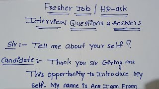 Freshers hr ask common interview questions and answers all answers at one video [upl. by Nomyt921]