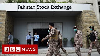 Pakistan attack Deadly raid on stock exchange in Karachi  BBC News [upl. by Baumann]