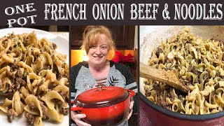 ONE POT FRENCH ONION GROUND BEEF amp NOODLES  Easy Skillet Meal [upl. by Iteerp]