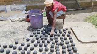 How To Make Charcoal Briquettes method 2African Village Life [upl. by Gilges]