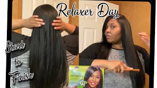 Relaxer Routine How I Relax My Hair At Home Long Healthy Relaxed Hair [upl. by Ccasi]