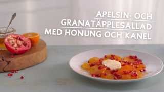 Apelsinsallad med granatäpple honung och kanel [upl. by Hanford]