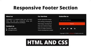 Responsive Footer using HTML and CSS [upl. by Bergh]