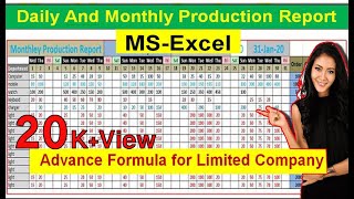 Daily Production Report in MSExcel Monthly Production Report Advance Formula for Limited Company [upl. by Animrelliug397]