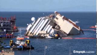 Costa Concordia recovery timelapse footage [upl. by Julide131]