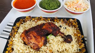 Kuwaiti Style Chicken Majboos Recipe  How to make Chicken Majboos  Chicken Majboos With Sidedishes [upl. by Amein]