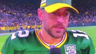 Aaron Rodgers high after the game interview [upl. by Nawed272]