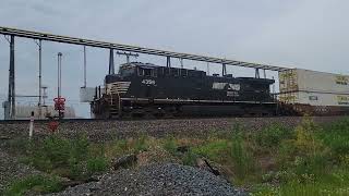 an eastbound Intermodal stopping at the fuel pad in Elkhart yard for a recrew [upl. by Ybloc154]