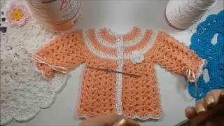 😀😃🐏🐥🐦Diy Batita para bebe 0 A 3 Mesesajuar de bebecrocheten ganchillo [upl. by Penman114]