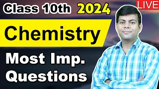 Most Important Questions in Chemistry Class 10th for ICSE 2024 Board Exams [upl. by Schrader]