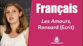 Les Amours Ronsard  préparation à lécrit  Français  1re  Les Bons Profs [upl. by Haidabez5]