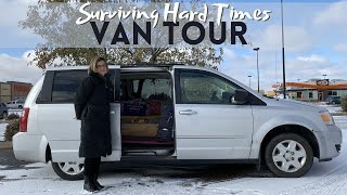 Solo Female Surviving Hard Times By Finding Safety Living In a Minivan “Van Tour” [upl. by Adliw241]