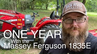 046  One Year Review  Massey Ferguson 1835E Compact Tractor Perfect Homestead Tractor review [upl. by Leftwich]