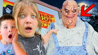 SPIRIT HALLOWEEN SHOPPING in ABANDONED STORE 🎃 2021 SPIRIT Halloween Walk Through Family VLOG [upl. by Hras]