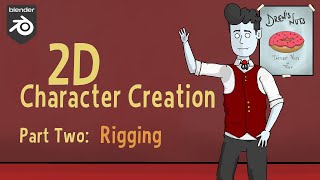 Blender Grease Pencil Tutorial  Character Creation  Part Two  2D Rigging [upl. by Anelahs]