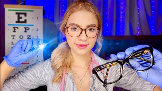 ASMR Comprehensive Eye Exam  UpClose Eye Inspecting Follow The Light Peripheral Focus Tests [upl. by Sitoiyanap171]