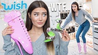 TRYING VERY WEIRD SHOES FROM WISH WTF ARE THOSE [upl. by Vokaay]