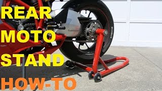 USING THE DP REAR PADDOCK MOTORCYCLE STAND [upl. by Neerahs]