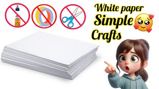 beautiful white paper craft  back to schoolcrafts easy crafts  paper crafts  withoutglue craft [upl. by Pudendas623]