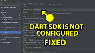 Dart SDK is not configured Android Studio  Fixed 2021 [upl. by Ennirok]