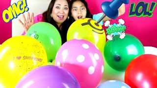 Balloons Surprise Explosion Shopkins Minions LPS Peppa Pig B2cutecupcakes [upl. by Yuria10]