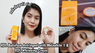 RDL Babyface Astringent wMelawhite 1 amp RDL Whitening Cream Full Review used for 2weeks [upl. by Ollehcram]