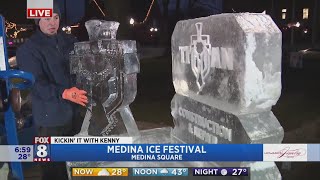 Kenny watches Ice Throne being built at Medina Ice Festival [upl. by Baggs368]