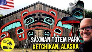 Visiting a TLINGIT NATIVE VILLAGE near Ketchikan Alaska Saxman Totem Park amp King Crab FEAST [upl. by Llehsyar]