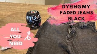 DYEING MY JEANS WITH DYLON SUPER EASY STEP BY STEP HOW TO GUIDE [upl. by Eenat]