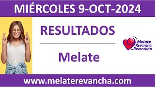 Resultado del sorteo Melate del miercoles 9 de octubre de 2024 [upl. by Benilda]