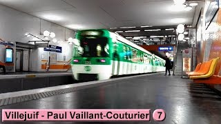 Villejuif  Paul VaillantCouturier  Ligne 7  Métro de Paris  RATP MF77 [upl. by Okun]